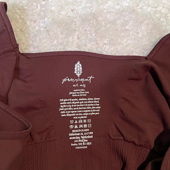 NWOT $48 Free People Movement Good Karma Bralette | Crop Top in Brown - Picture 6 of 6